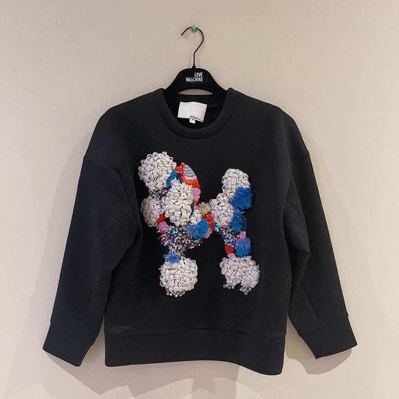 3.1 PHILLIP LIM Dropped Shoulder Cropped Poodle Sweatshirt Sz 6 - Picture 6 of 10